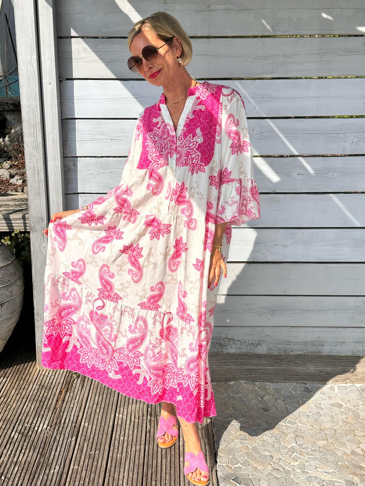 Boho Dream Kleid – Pink Paisley Love
