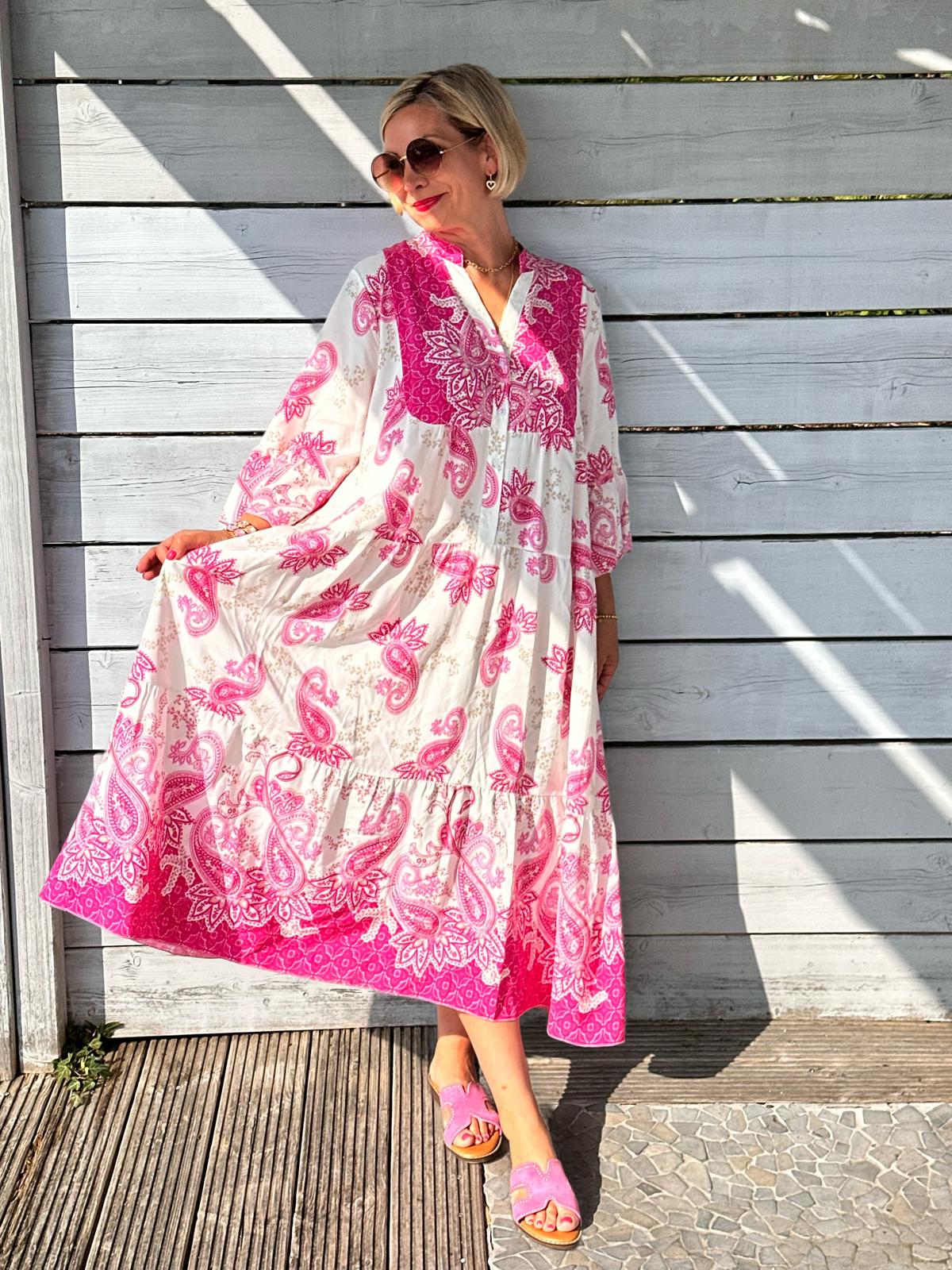 Boho Dream Kleid – Pink Paisley Love