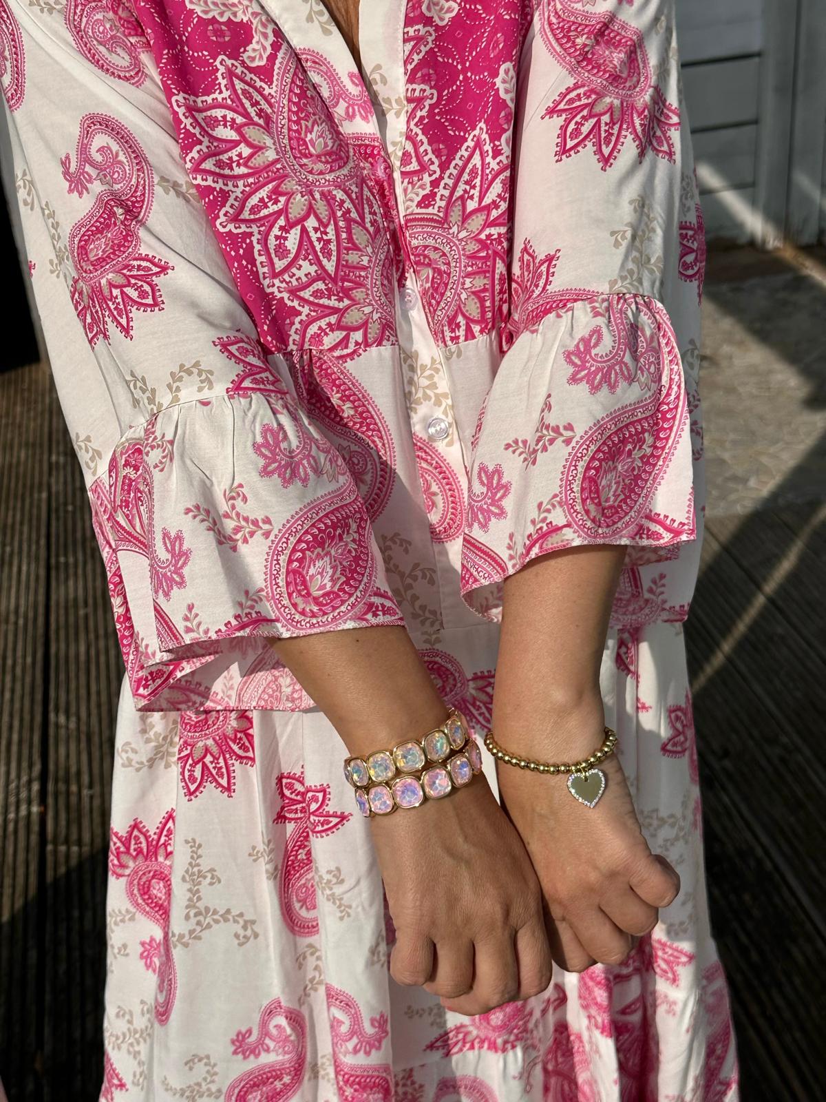 Boho Dream Kleid – Pink Paisley Love