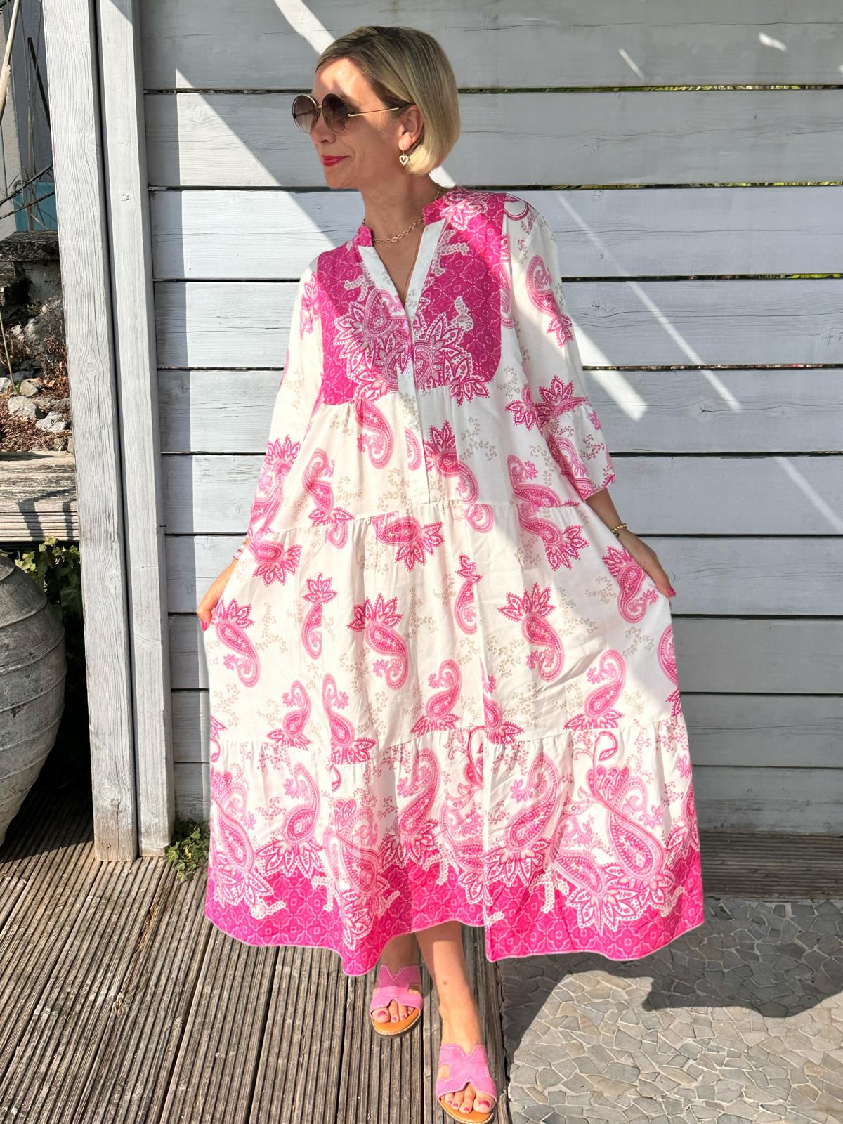 Boho Dream Kleid – Pink Paisley Love