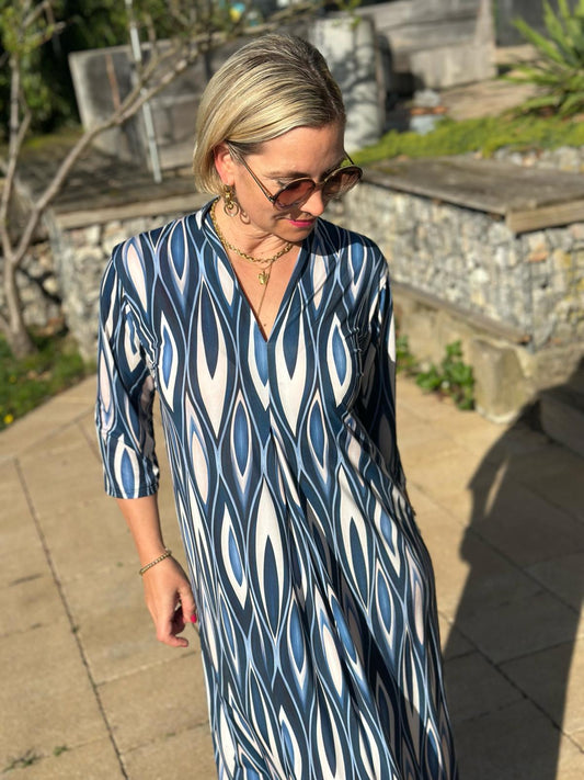 Elegantes Maxi-Kleid „Everyday Chic“ – Ocean Blue