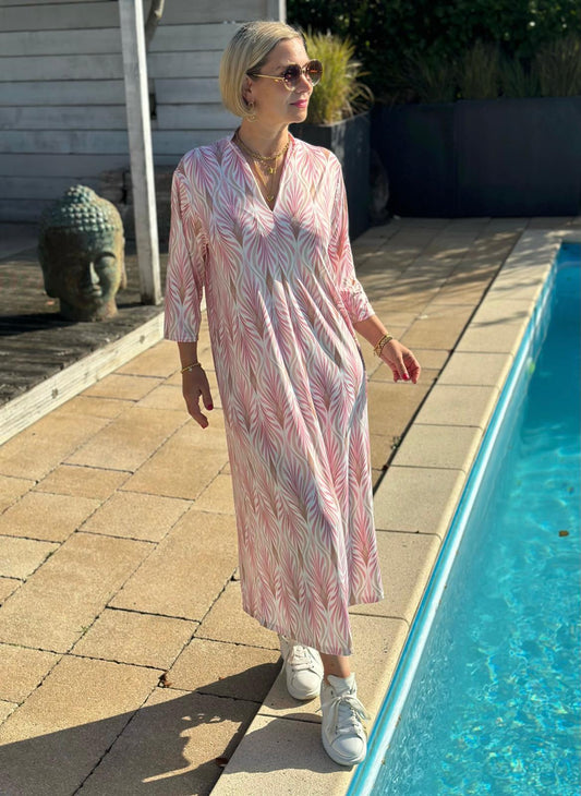 Elegantes Maxi-Kleid „Everyday Chic“ – Rosé Print
