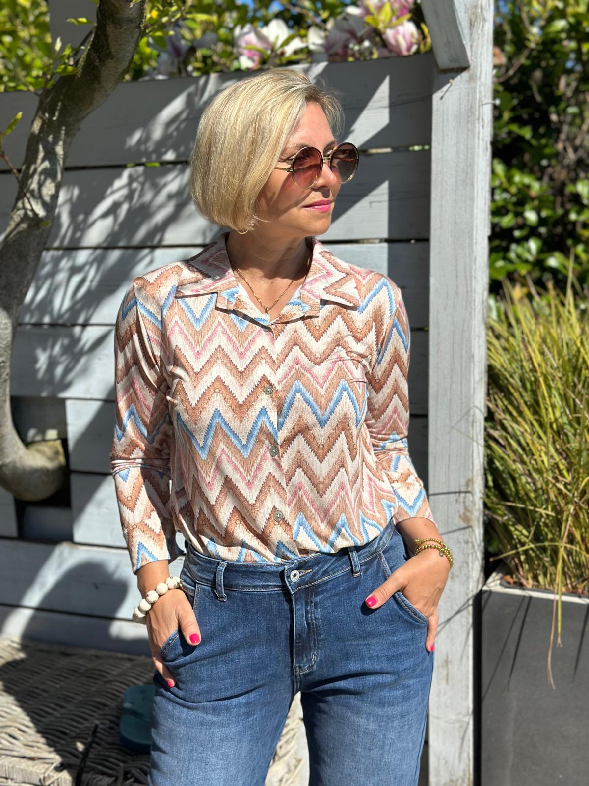 Bluse „ZigZag Love“ – in Braun