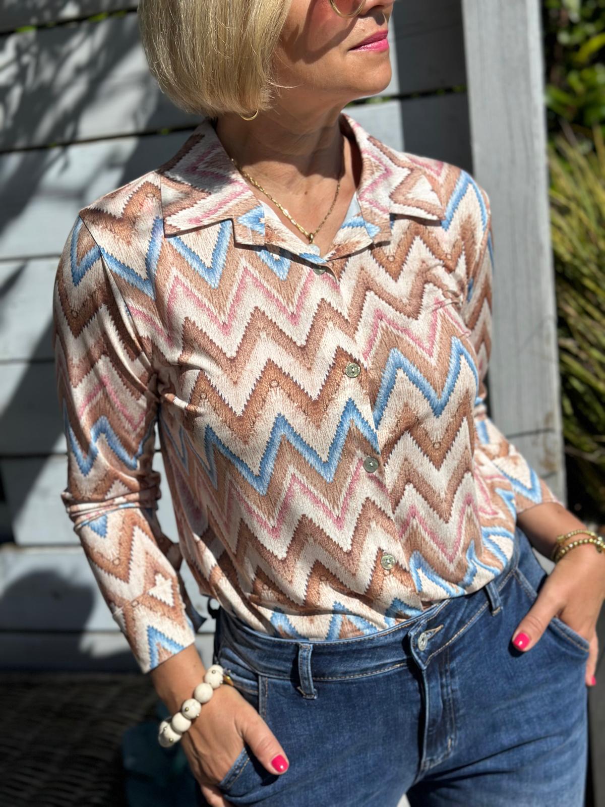 Bluse „ZigZag Love“ – in Braun