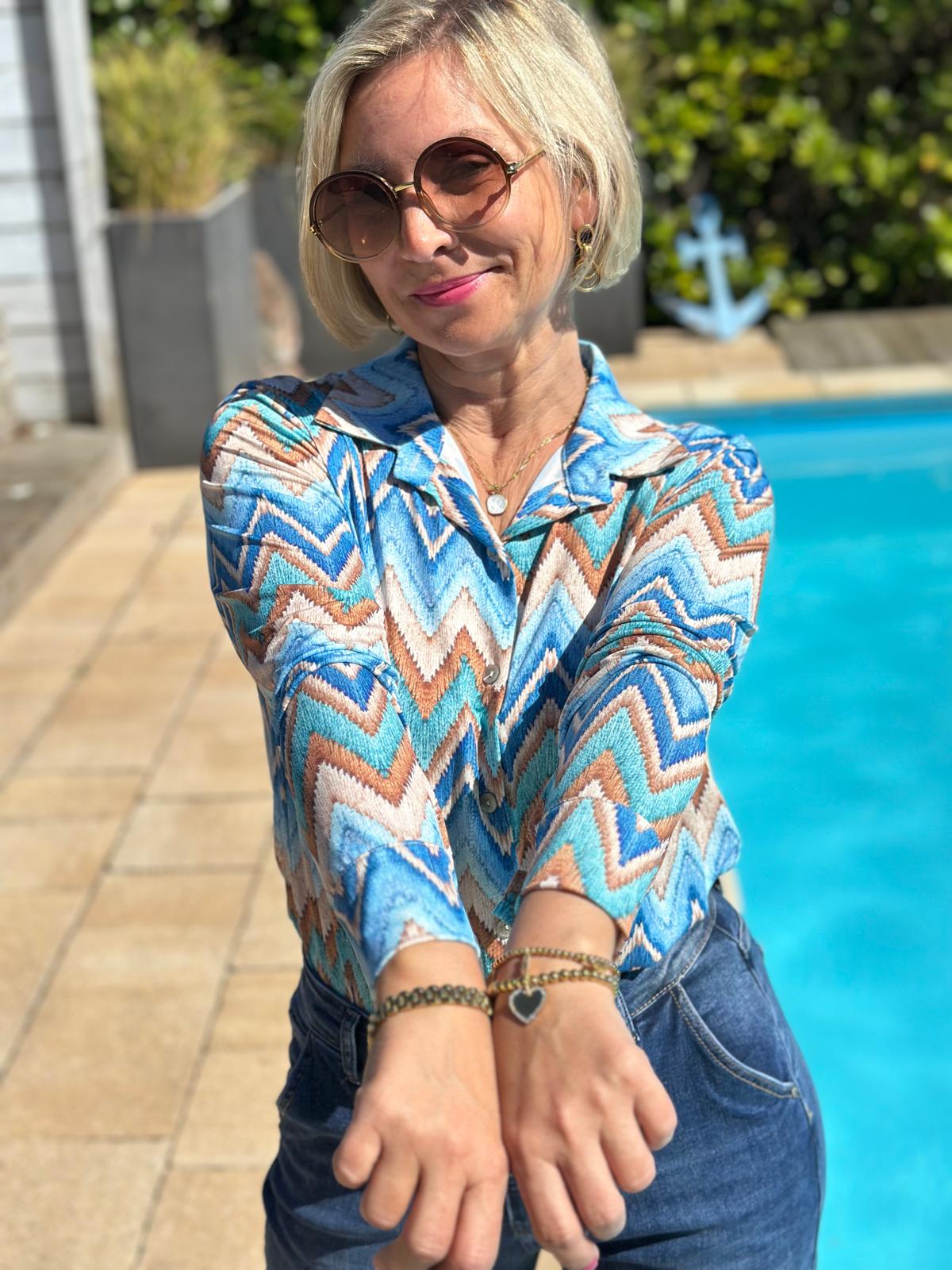 Bluse „ZigZag Love“ – in Blau