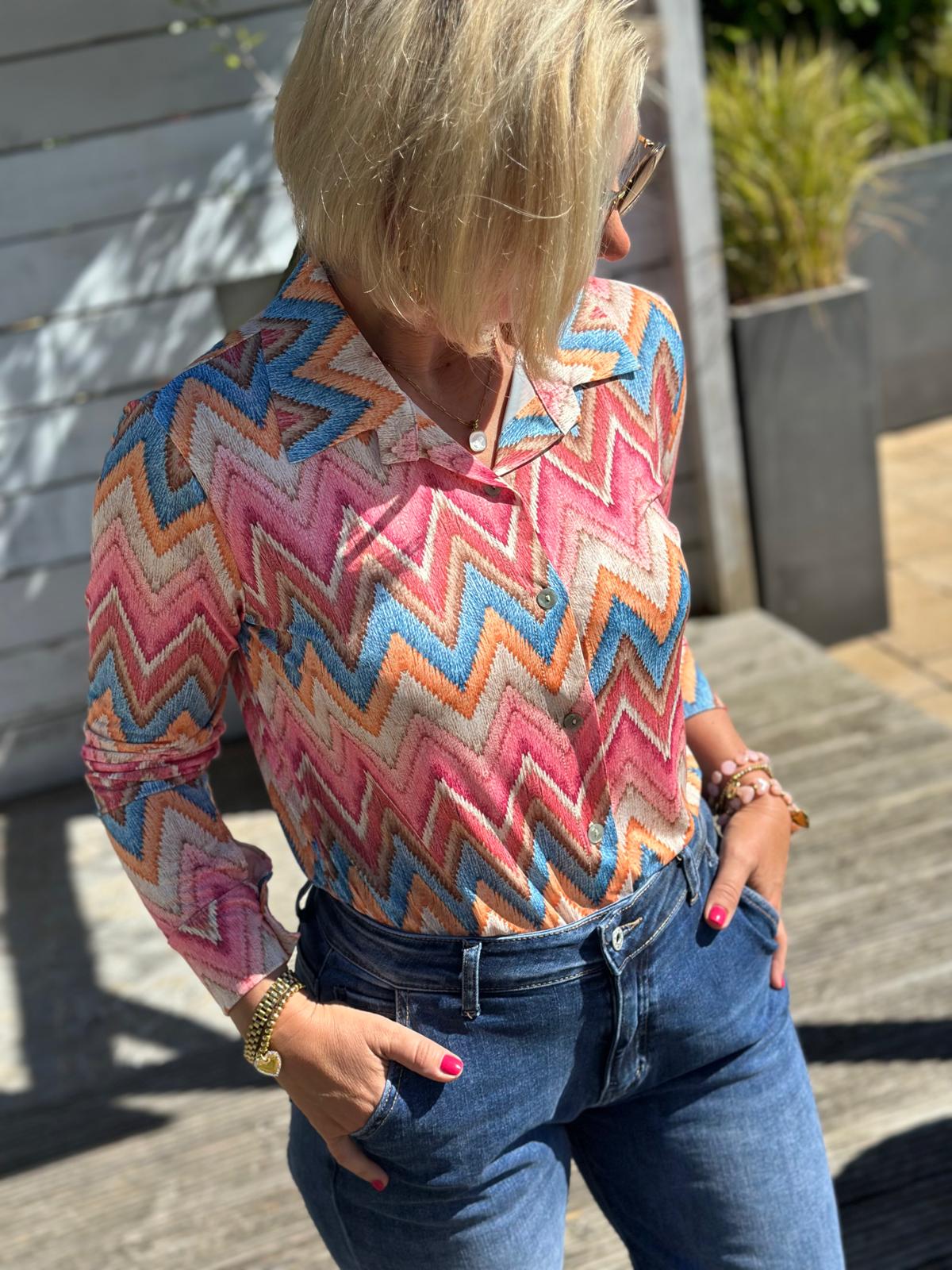 Bluse „ZigZag Love“ – in Light Rosé