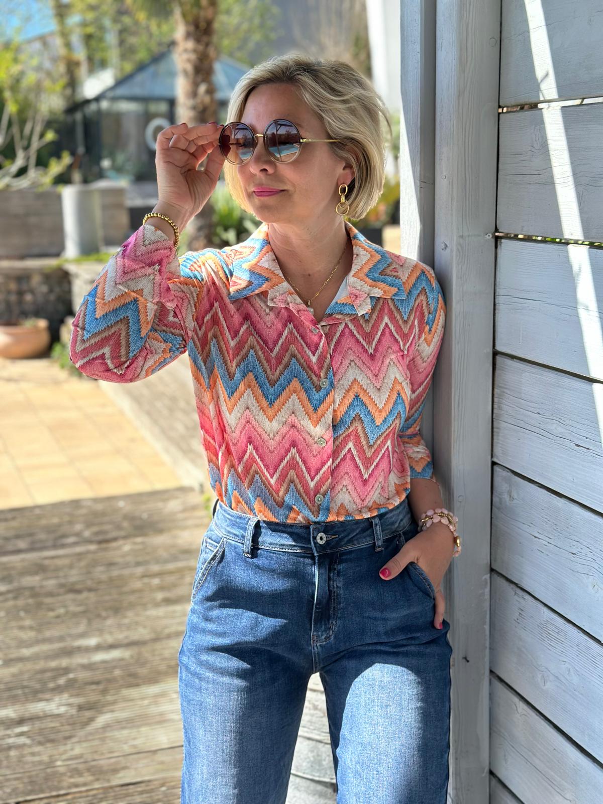 Bluse „ZigZag Love“ – in Light Rosé