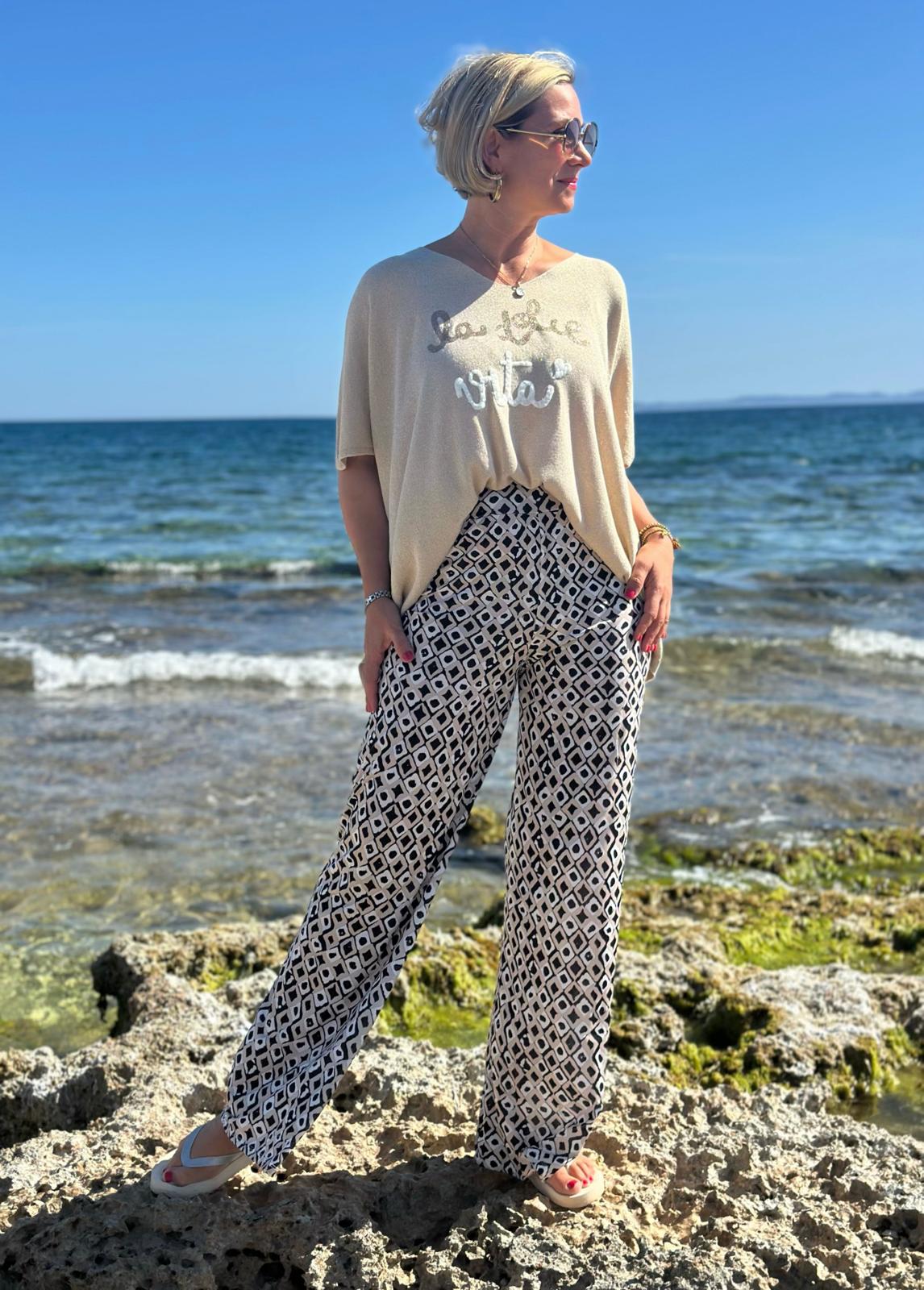 Shirt „La Dolce Vita Glow“ in Cremé