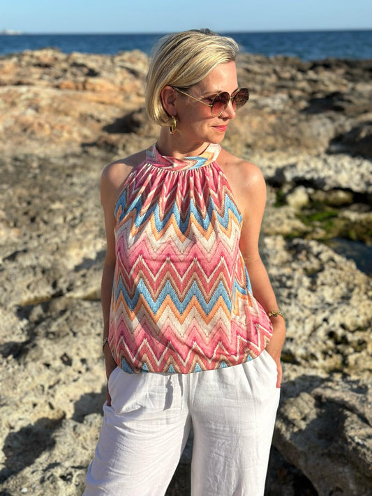 Top „Boho Breeze“ - Cremé/Rosé