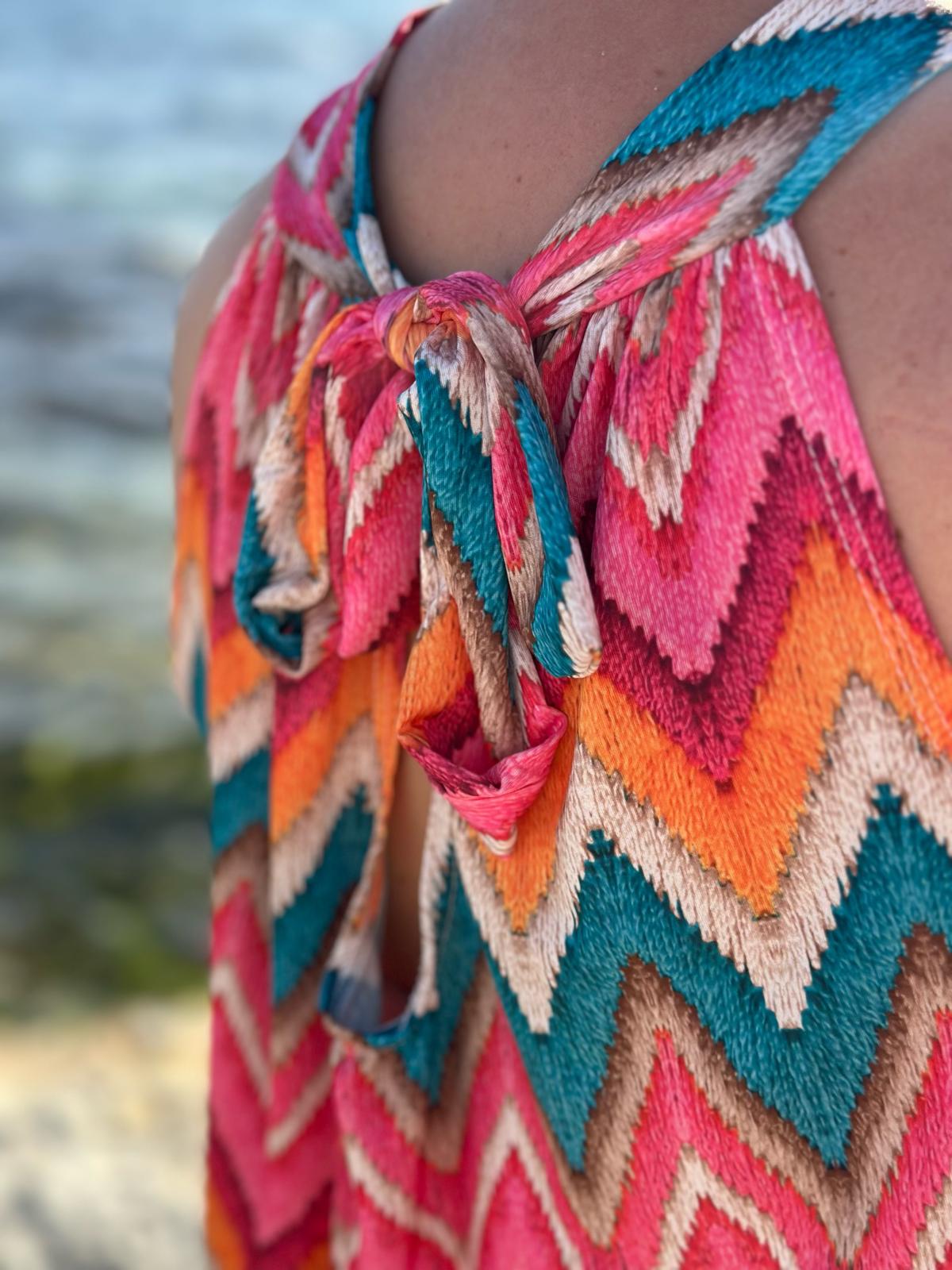 Top „Boho Breeze“ - Türkis/Corall