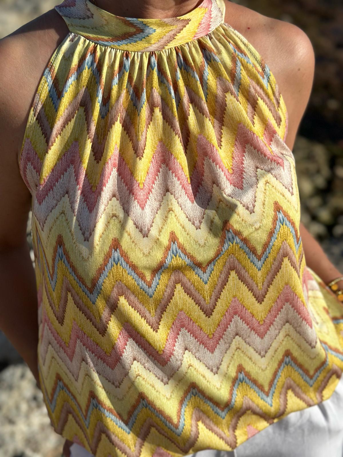 Top „Boho Breeze“ - Cremé/Gelb