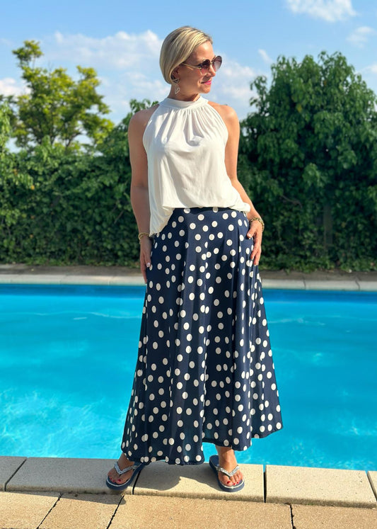 Rock Bella Punti – Dot Edition in Navy mit weißen Punkten