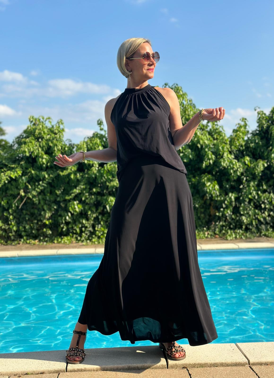 Rock Black Elegance – Fließender Maxi Rock