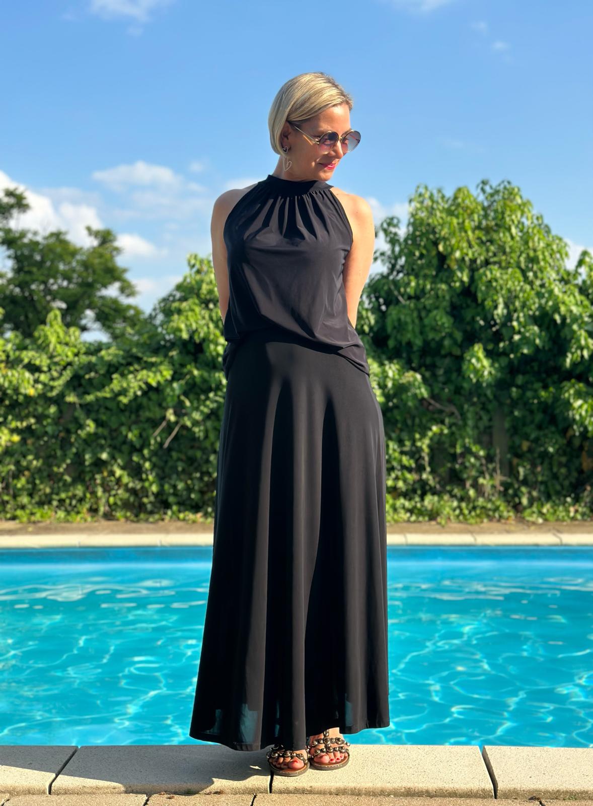 Rock Black Elegance – Fließender Maxi Rock