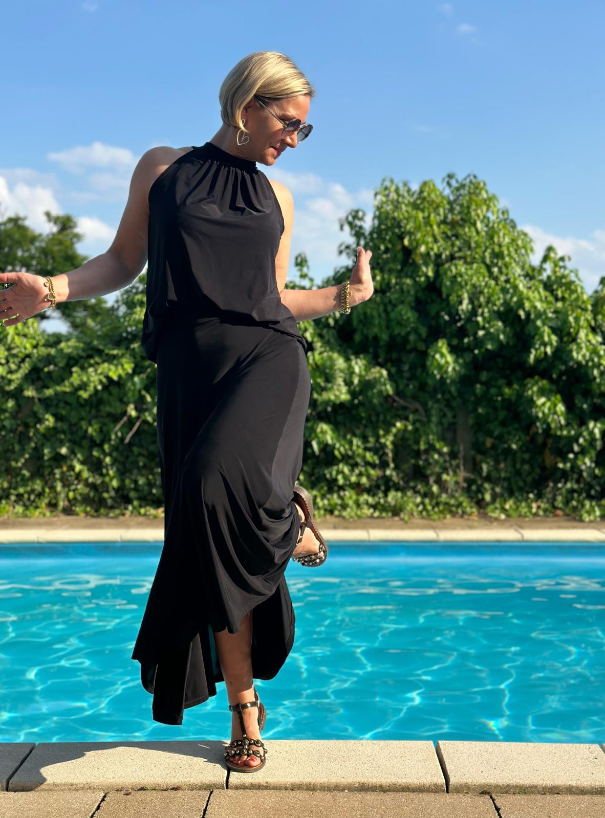 Rock Black Elegance – Fließender Maxi Rock