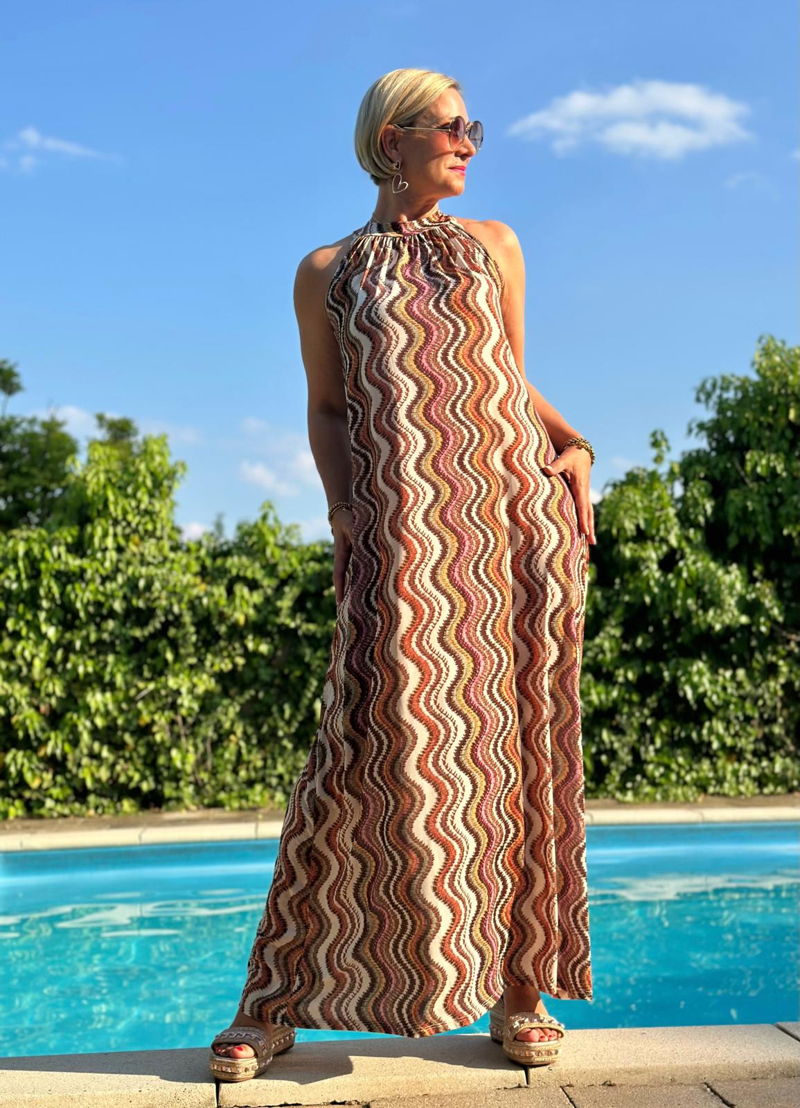 Amalfi Wave Kleid in Warm Olive