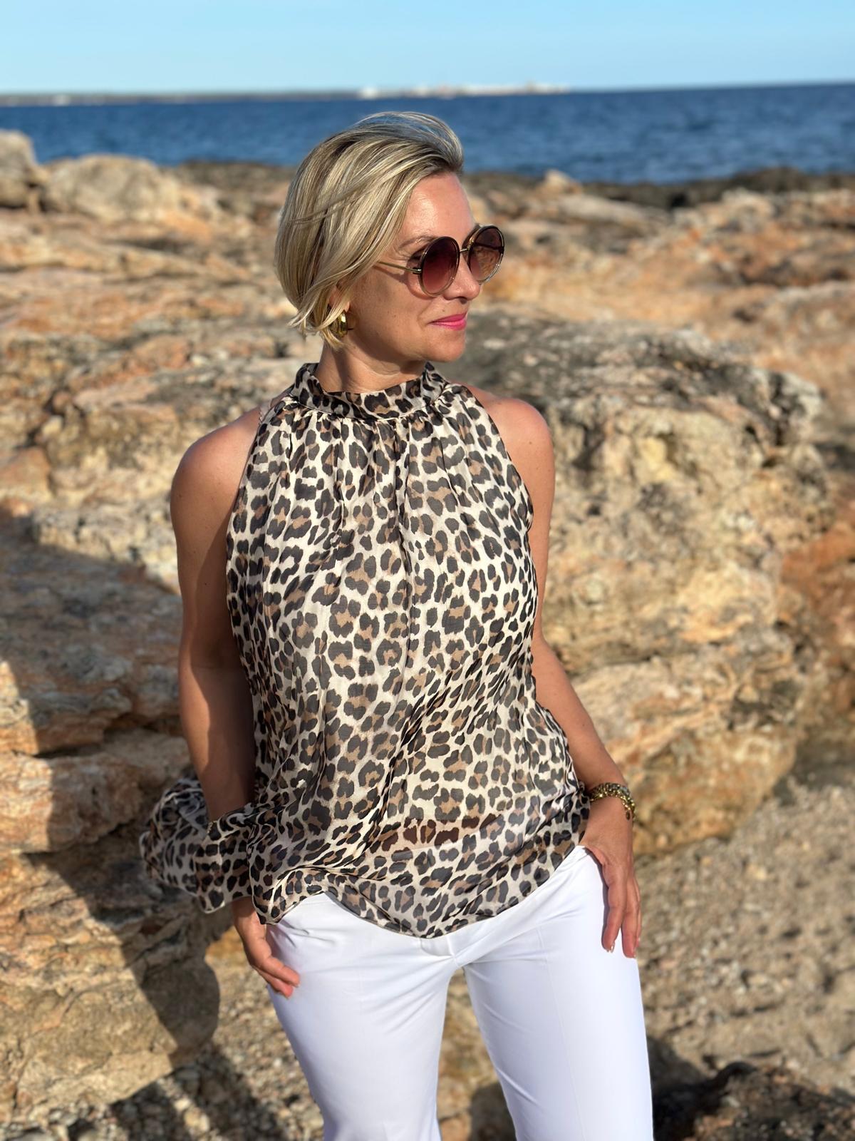 Leo-Blusentop „Safari Chic“