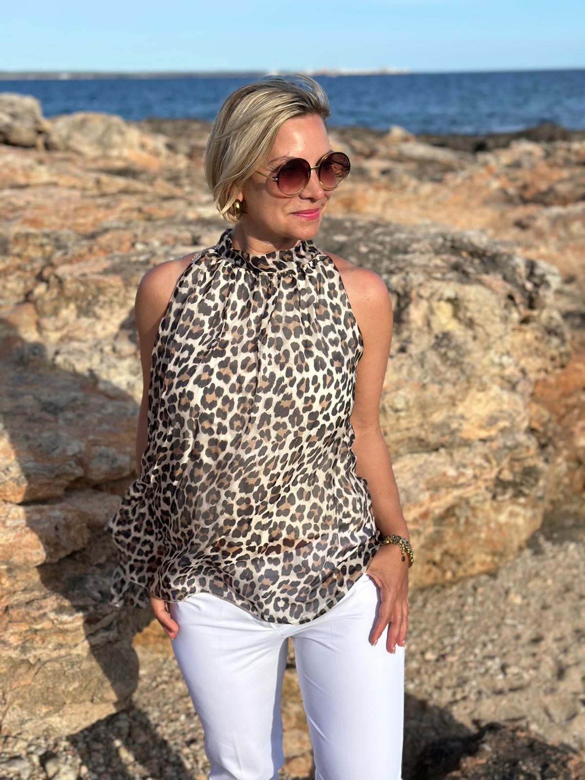 Leo-Blusentop „Safari Chic“