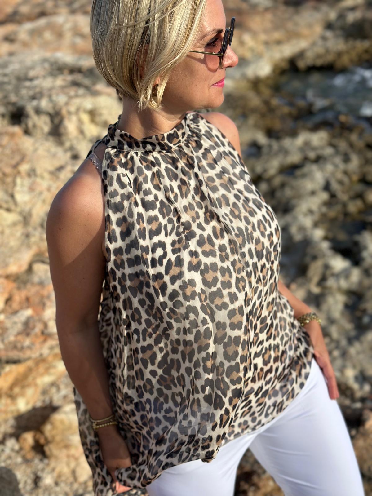 Leo-Blusentop „Safari Chic“