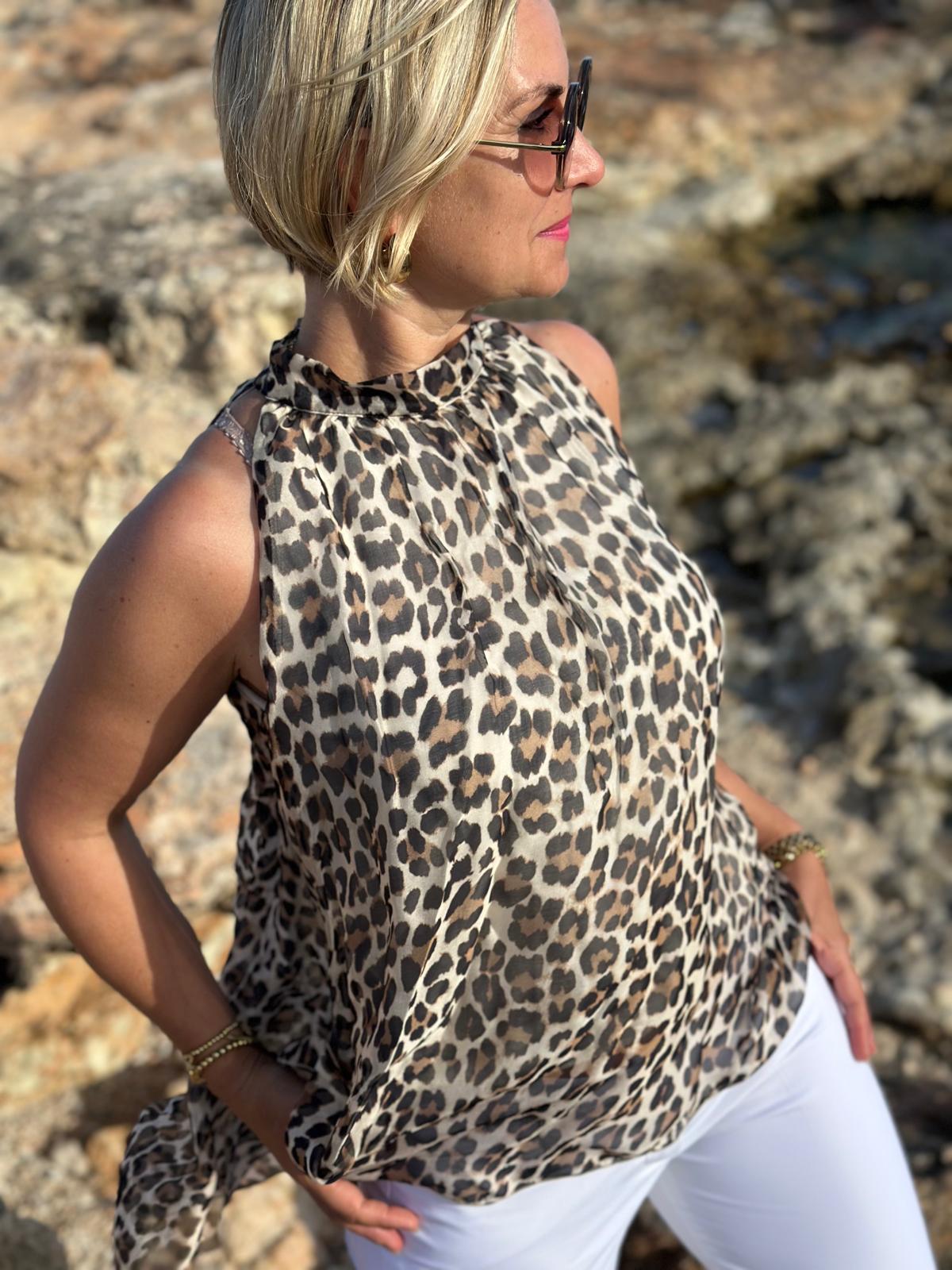 Leo-Blusentop „Safari Chic“
