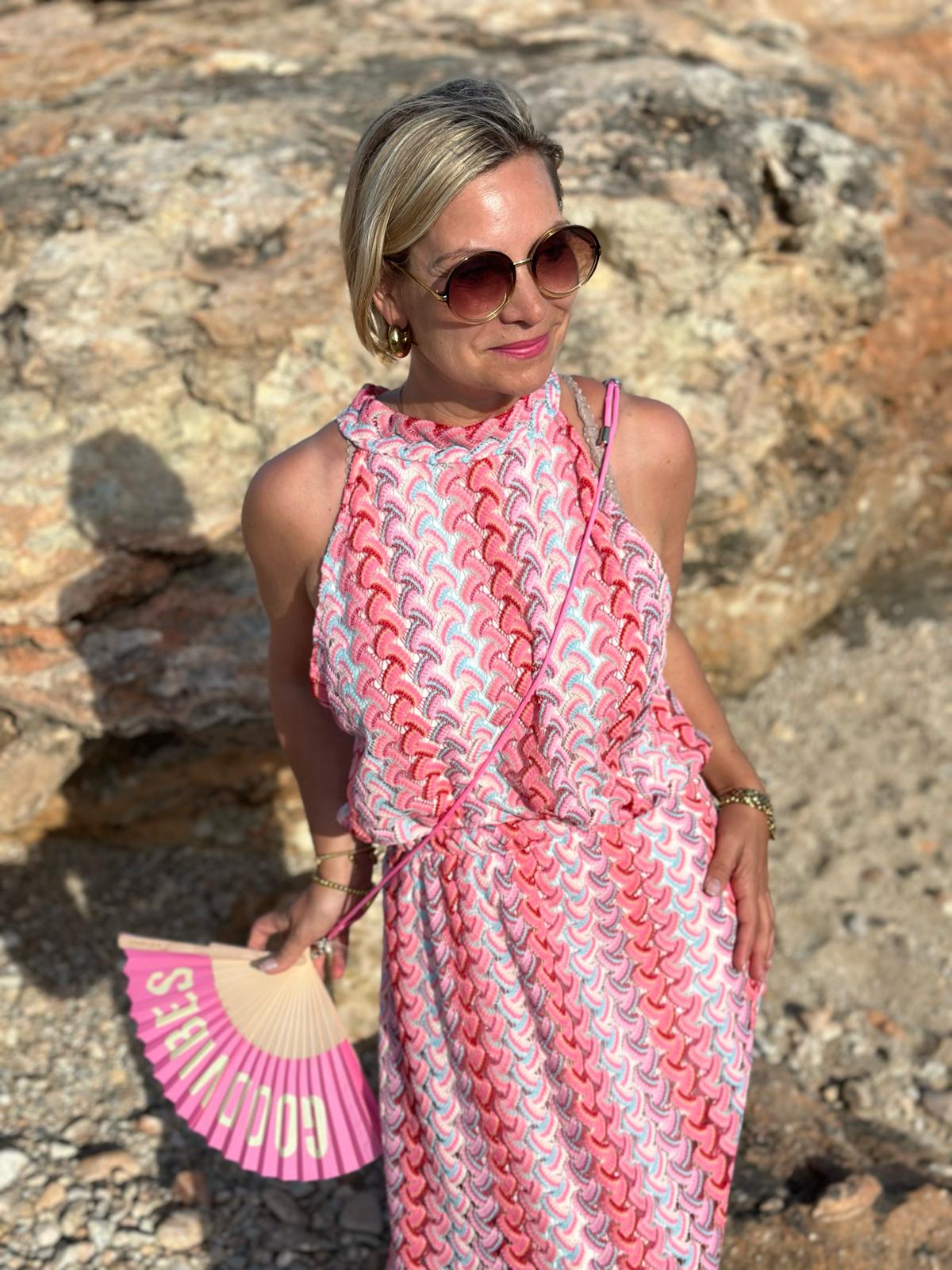 Feinstricktop "Sugar Pink" – Häkeloptik & Sommerliebe