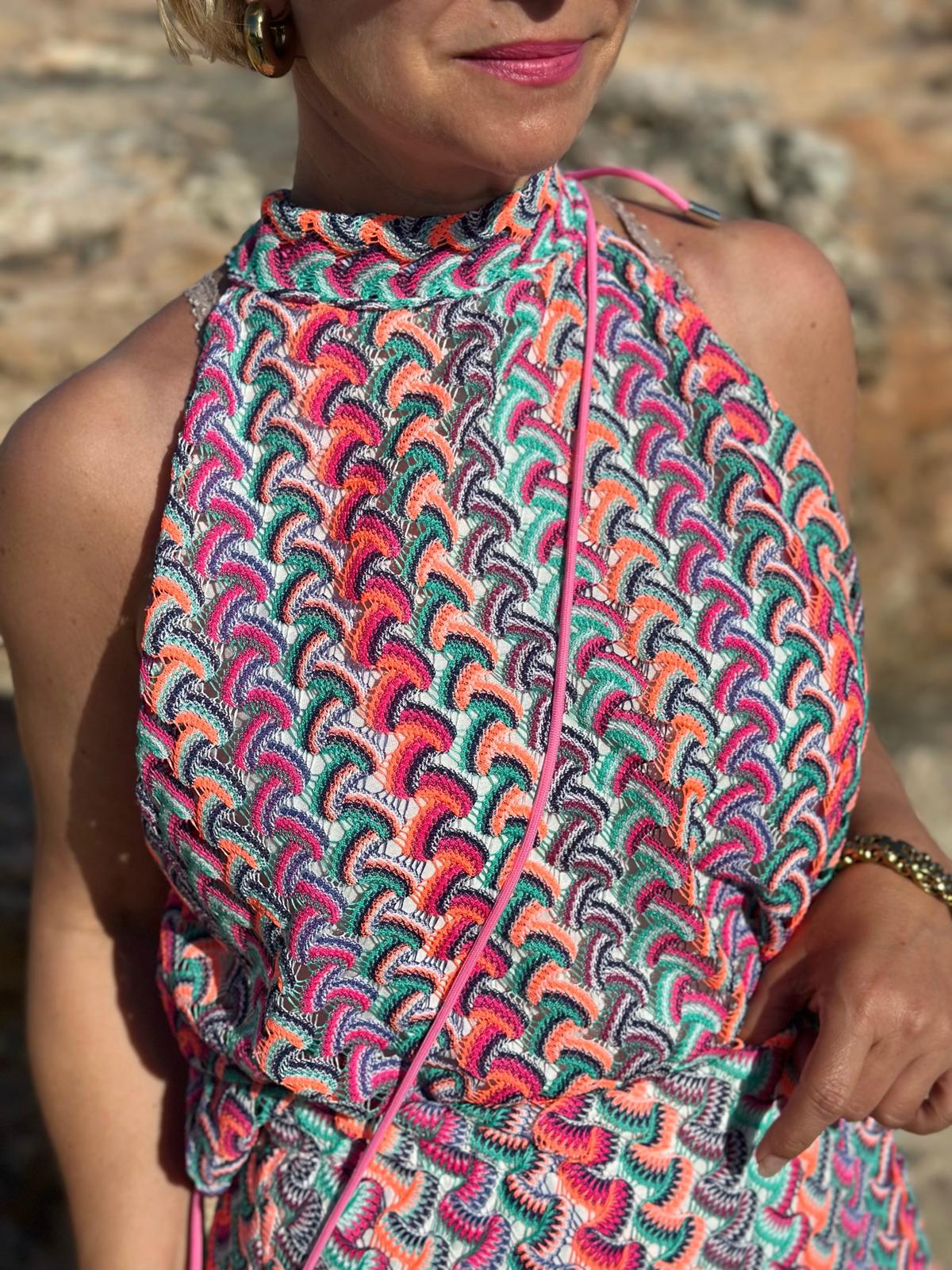 Feinstricktop "Hippie Purple" – Häkeloptik & Sommerliebe