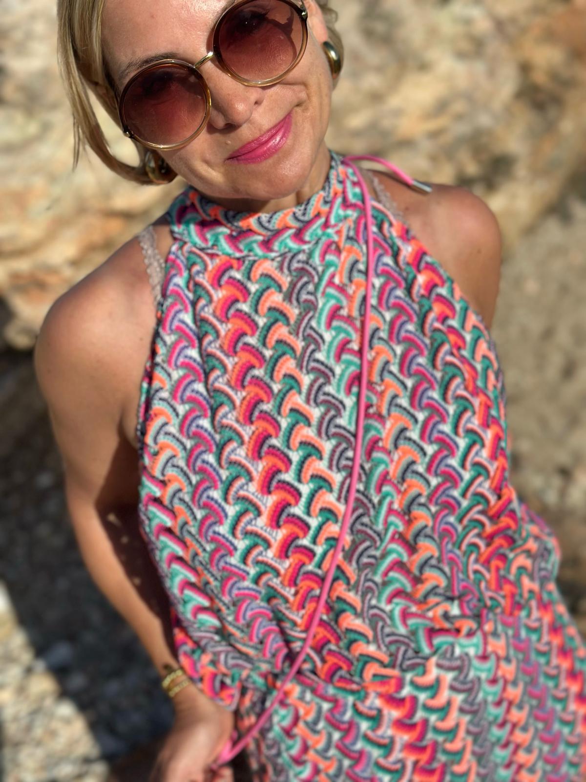 Feinstricktop "Hippie Purple" – Häkeloptik & Sommerliebe