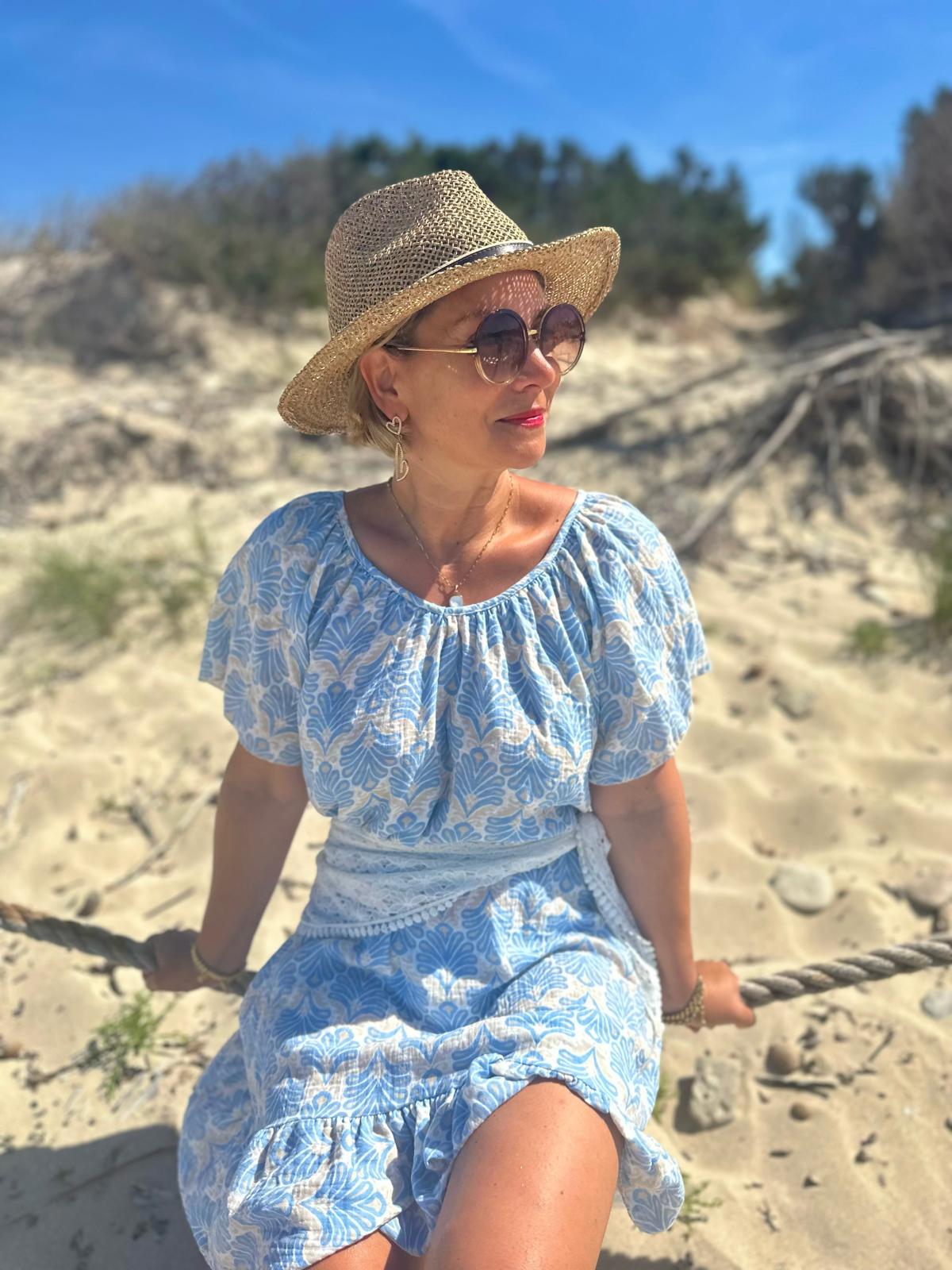 Sommerkleid „Mediterranean Breeze“ – Küstenblau