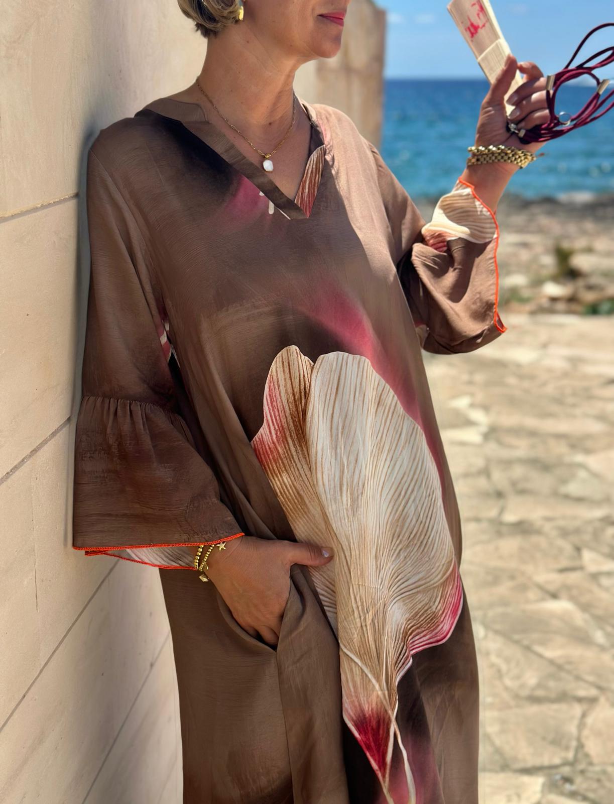 Kleid „Soft Leaf“ – Taupe Rose