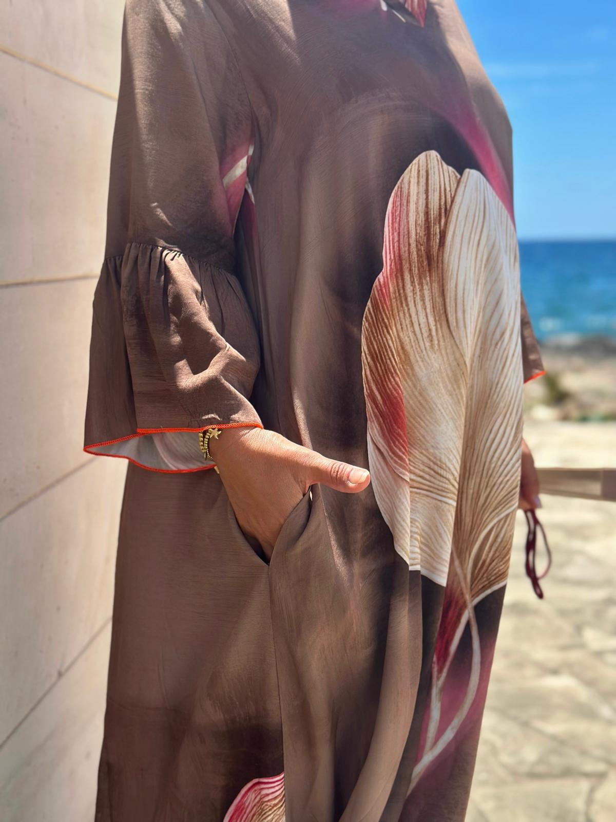 Kleid „Soft Leaf“ – Taupe Rose