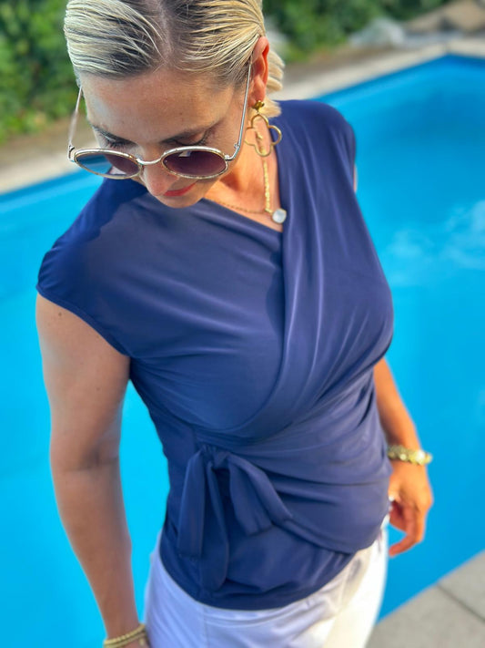 Wickeltop „Saint Tropez“ in Navy