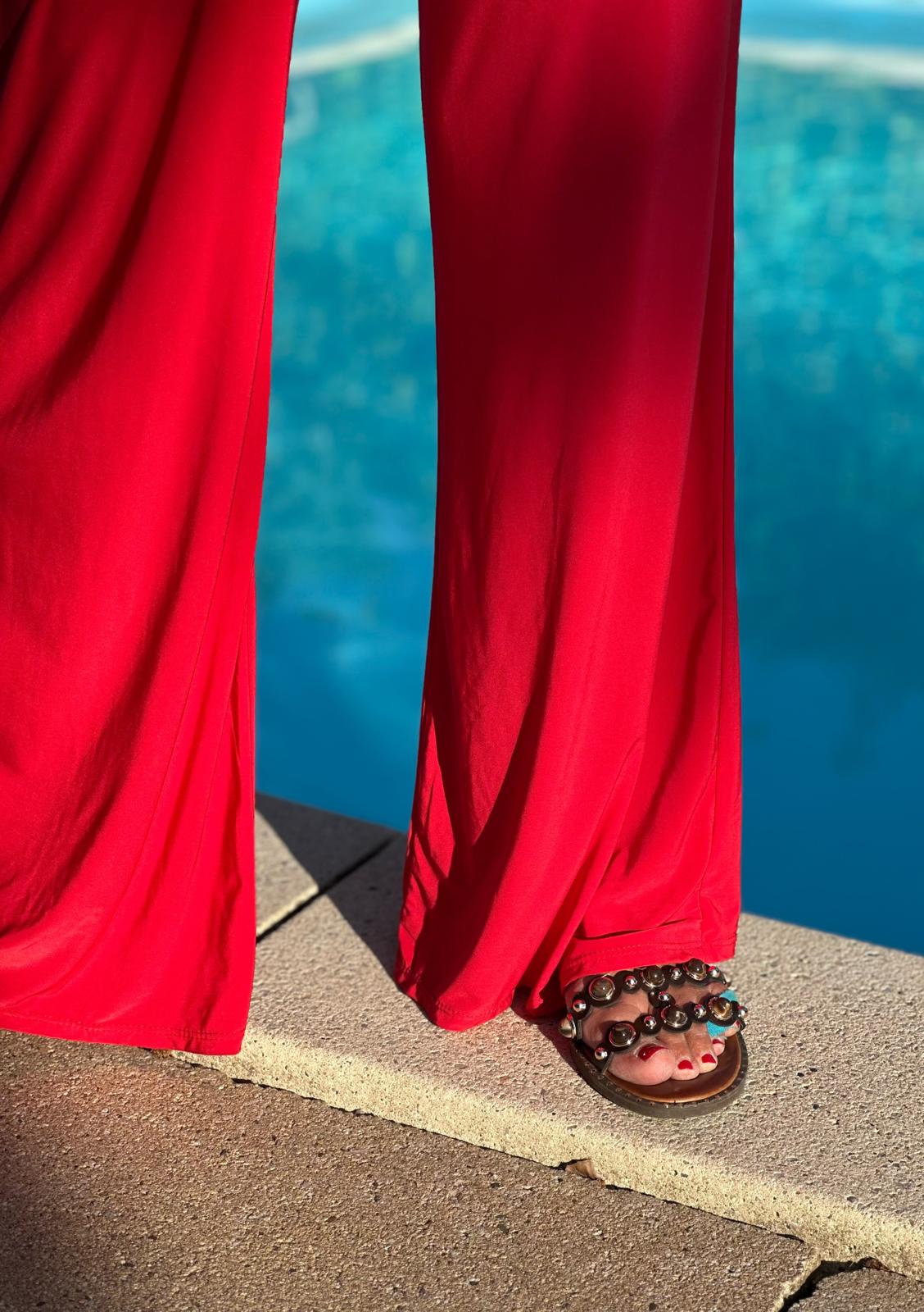 Palazzohose „Summer Glow“ – Kirschrot
