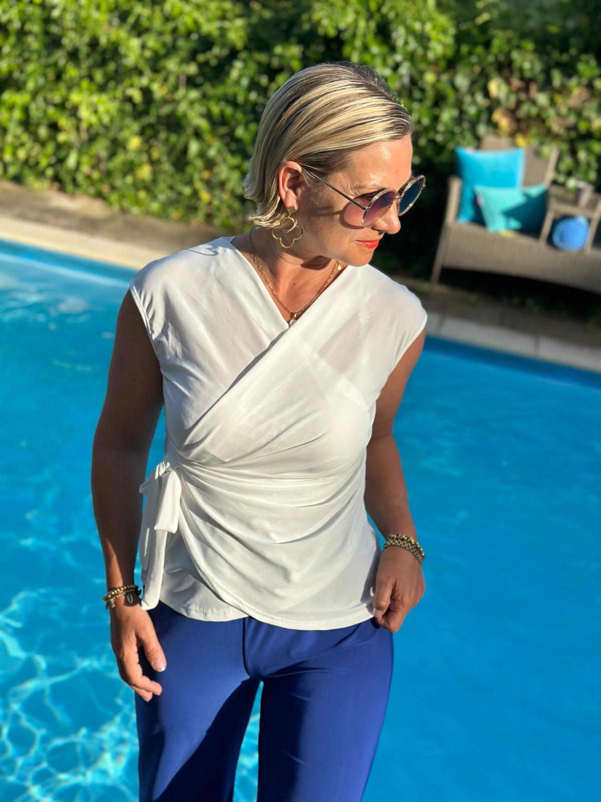 Wickeltop „Saint Tropez“ in Weiss
