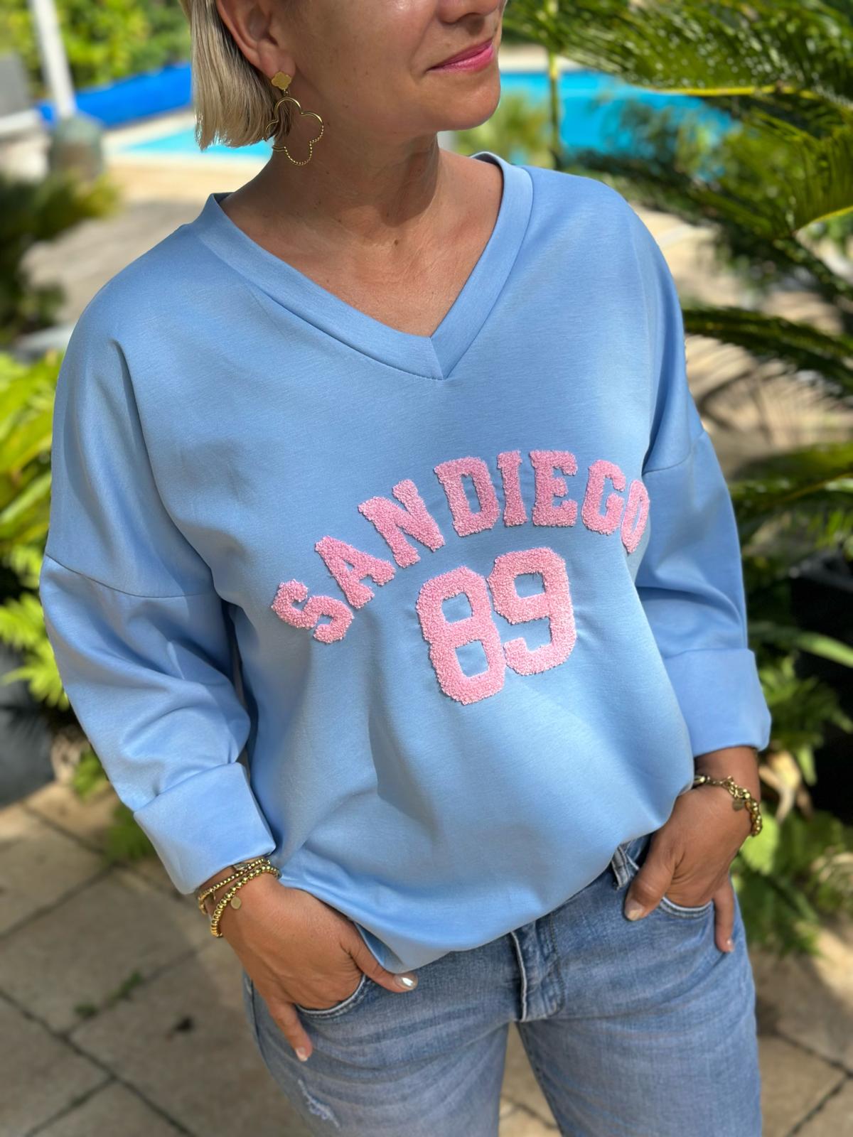 Sweatshirt „SAN DIEGO“ – Sky Blue