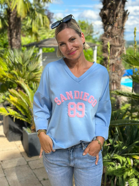 Sweatshirt „SAN DIEGO“ – Sky Blue