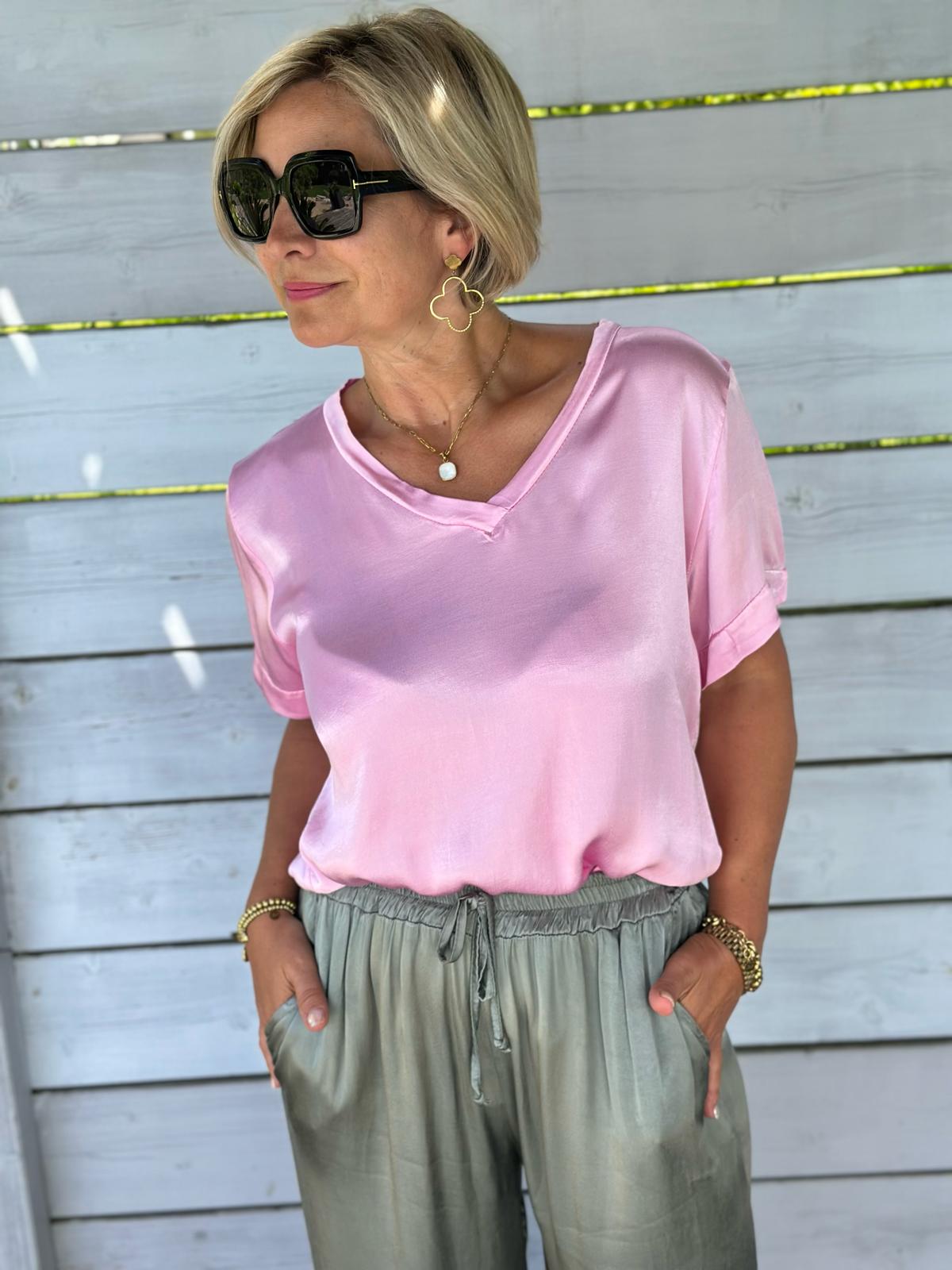Shirt „Bella Bianca“ in Rosé