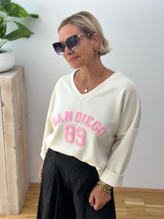 Sweatshirt „SAN DIEGO“ – Cremé /Rosé