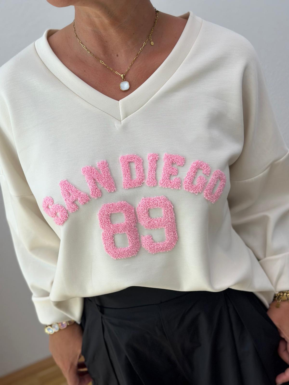 Sweatshirt „SAN DIEGO“ – Cremé /Rosé