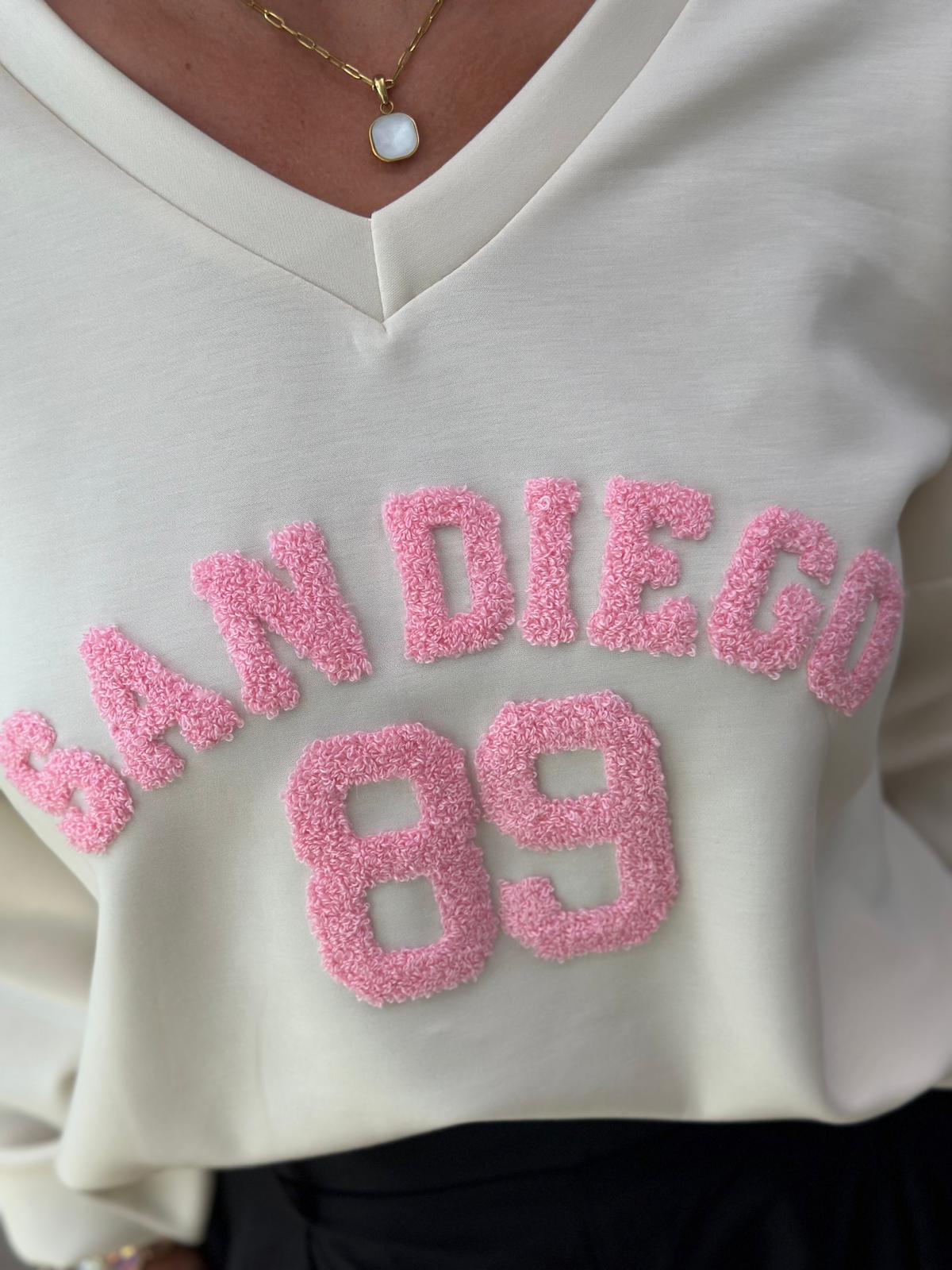 Sweatshirt „SAN DIEGO“ – Cremé /Rosé