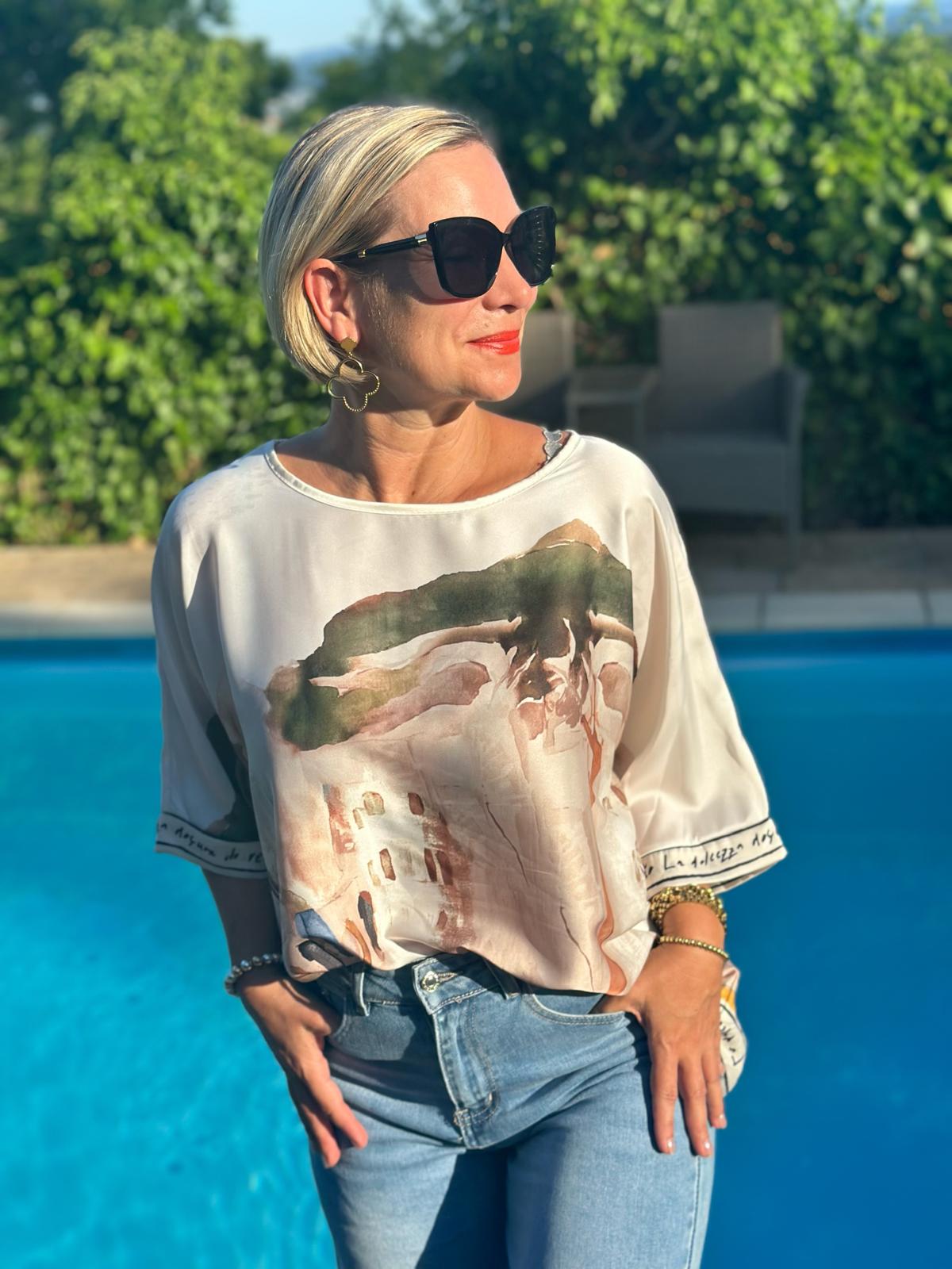 Shirt „Amalfi Dreams“ in Cremé