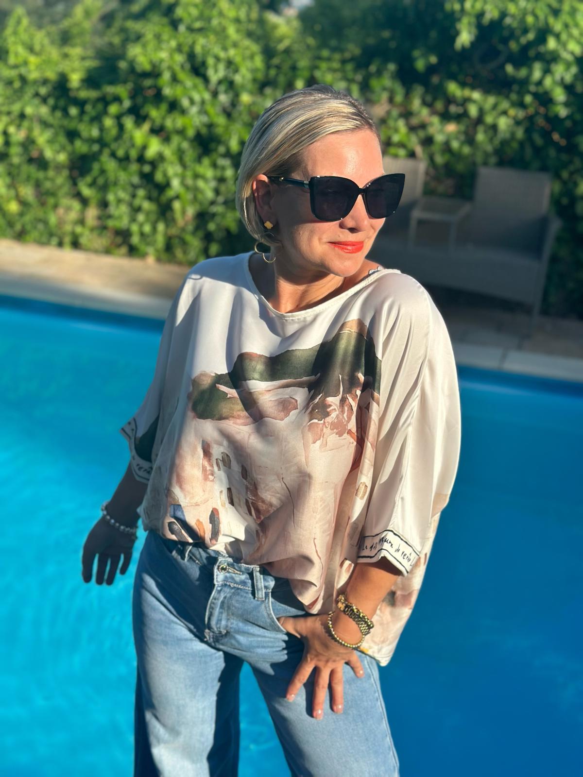Shirt „Amalfi Dreams“ in Cremé