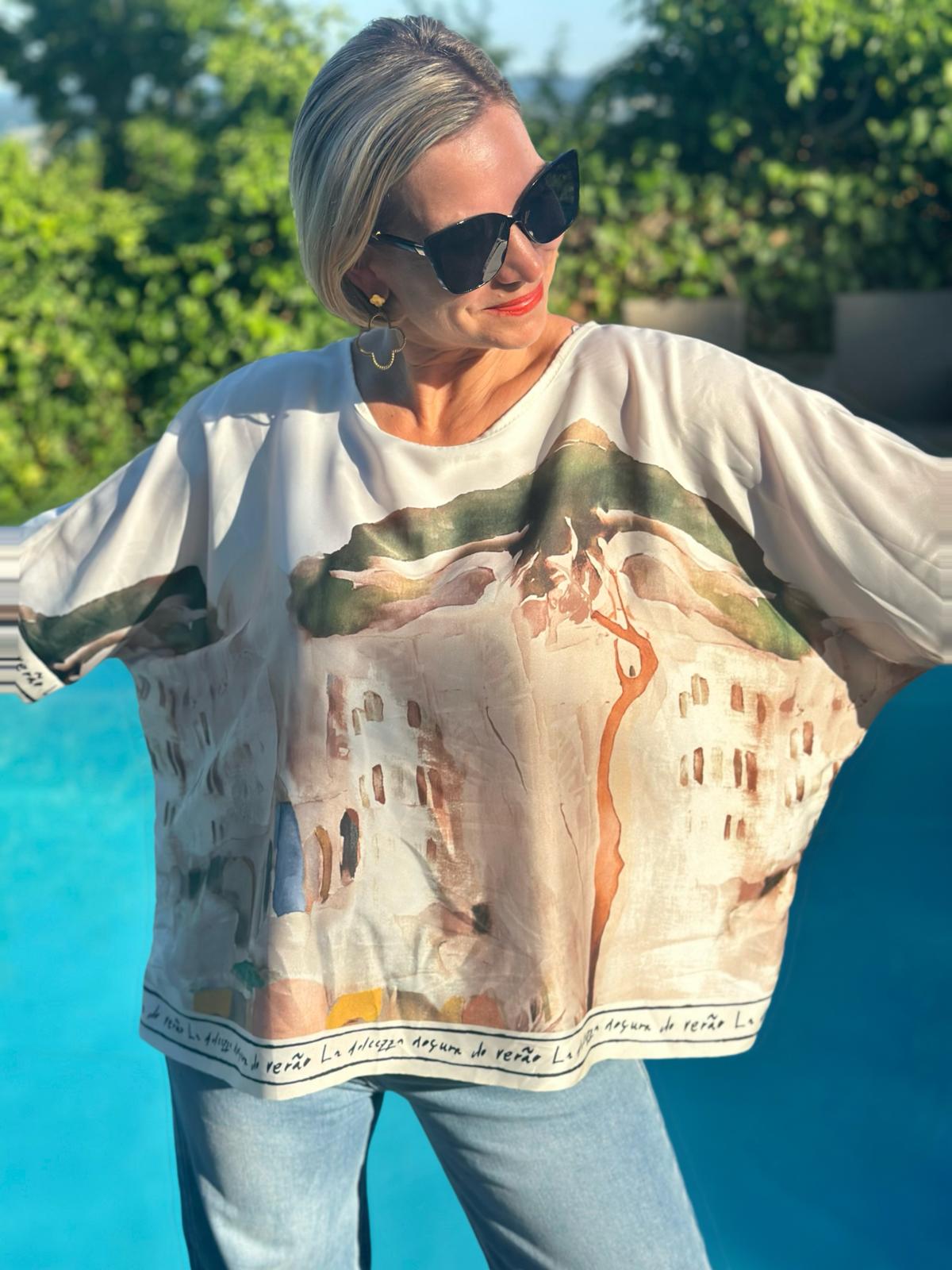 Shirt „Amalfi Dreams“ in Cremé