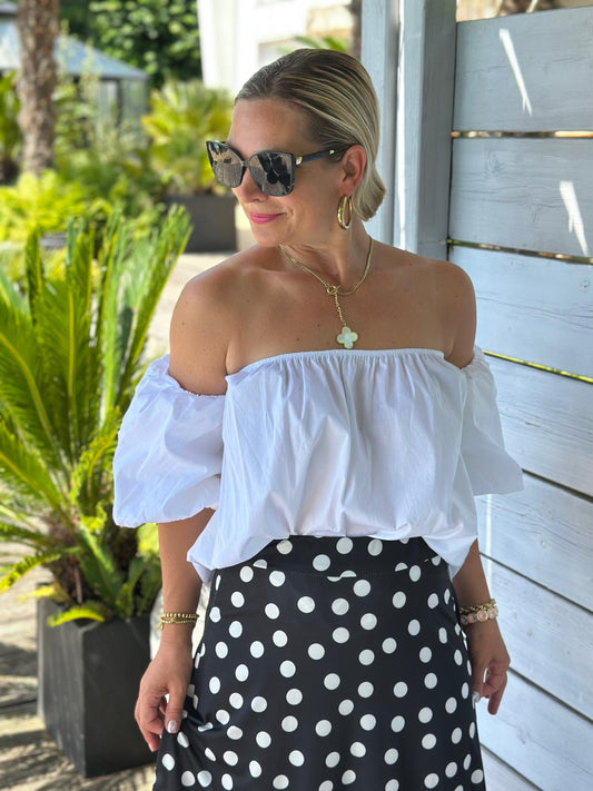 Kurze Bluse „Dolce Bianca“