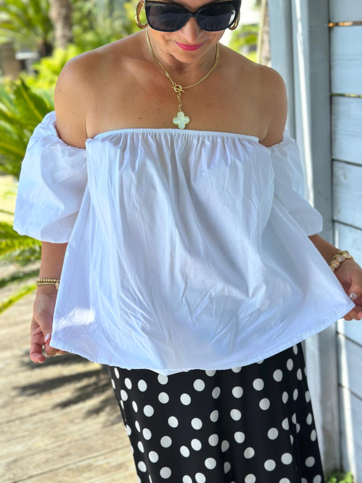 Kurze Bluse „Dolce Bianca“