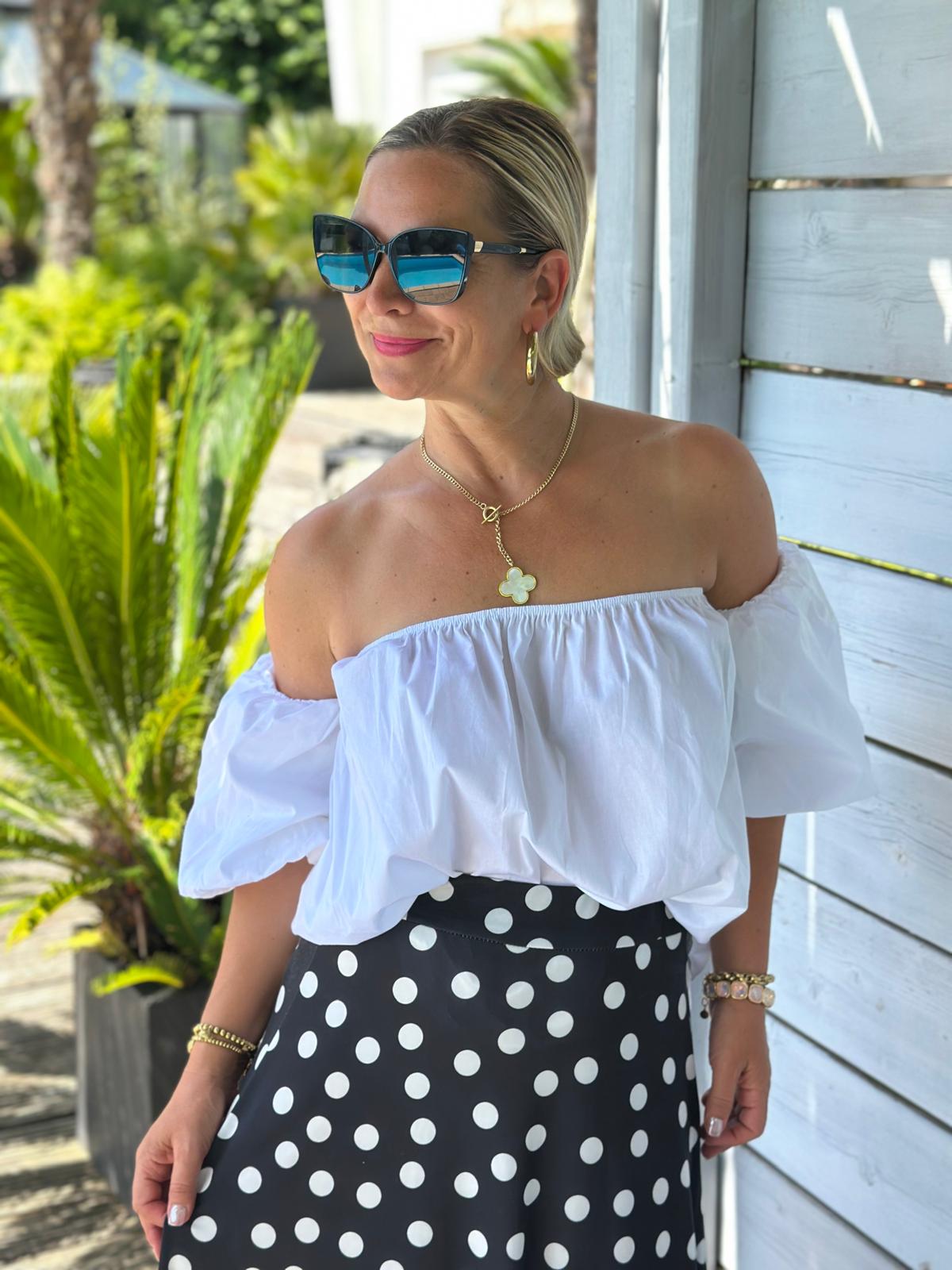 Kurze Bluse „Dolce Bianca“