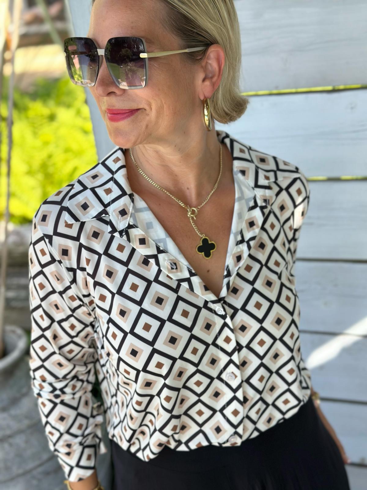 Bluse „Retro Chic“ in Classy Cremé