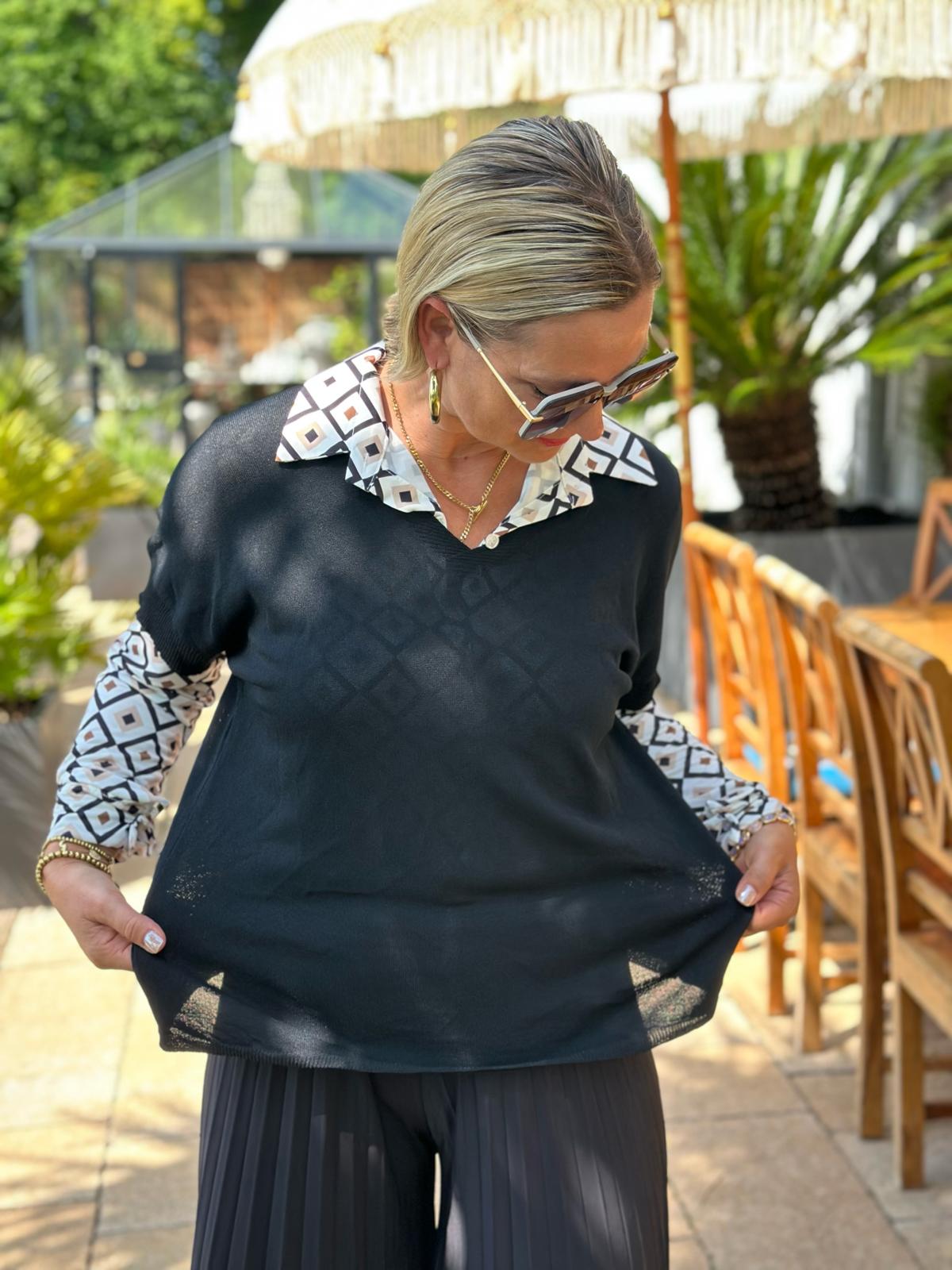 Leichter Sommerpulli „Urban Elegance“ in Schwarz