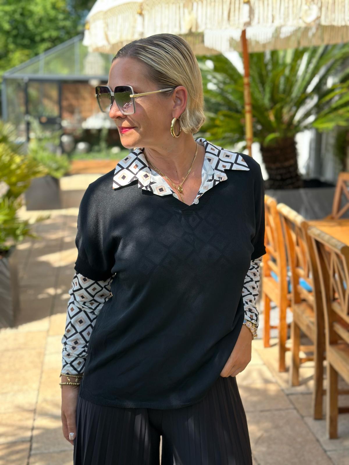 Leichter Sommerpulli „Urban Elegance“ in Schwarz