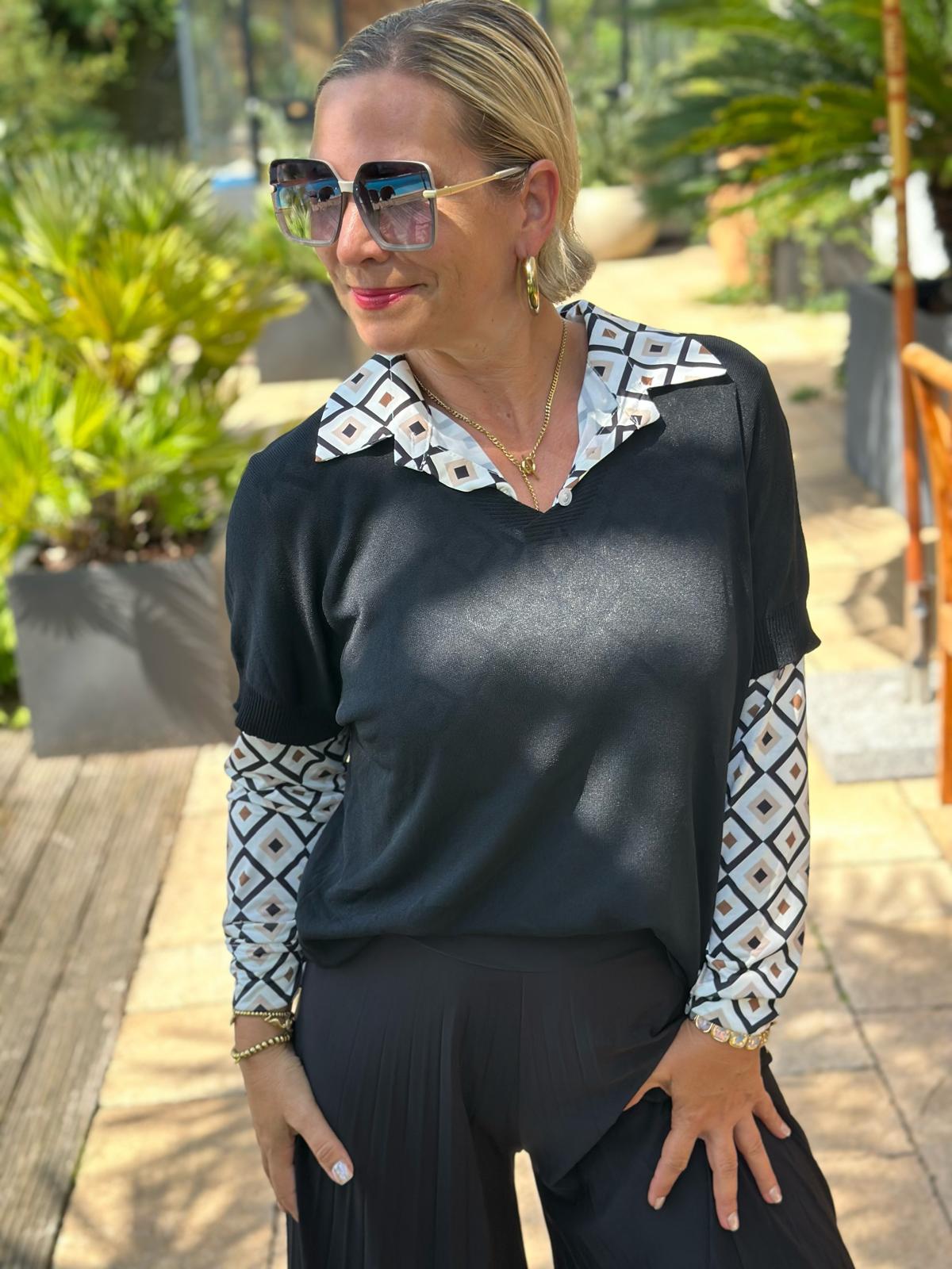 Leichter Sommerpulli „Urban Elegance“ in Schwarz