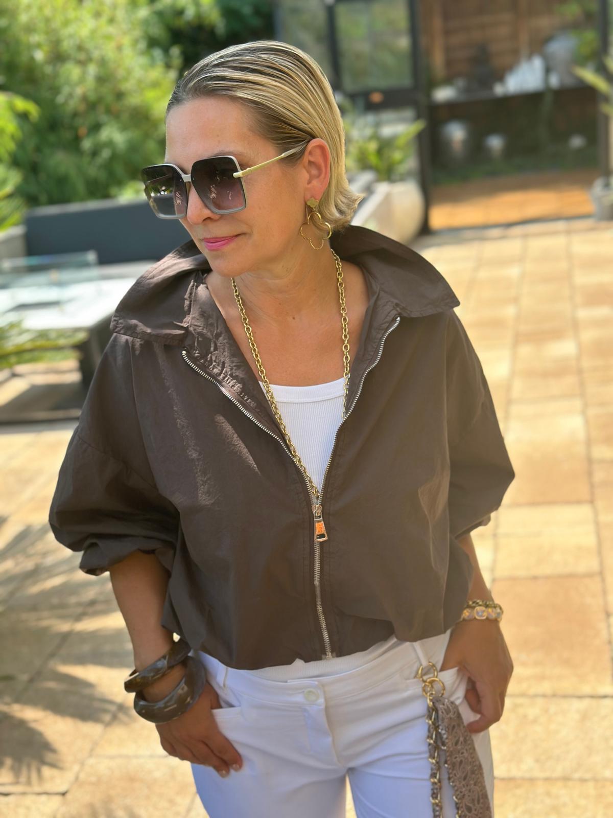 Windspiel Zip-Jacke in Chocolate